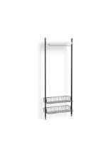Billede af HAY Pier System 1011 1 Column 82x209 cm - PS White Steel/Black Anodised Profiles/Chromed Wire Shelf