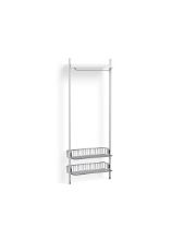 Billede af HAY Pier System 1011 1 Column 82x209 cm - PS White Steel/Clear Anodised Profiles/Chromed Wire Shelf