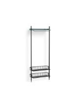 Billede af HAY Pier System 1011 1 Column 82x209 cm - PS Blue Steel/Black Anodised Profiles/Anthracite Wire Shelf