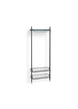 Billede af HAY Pier System 1011 1 Column 82x209 cm - PS Blue Steel/Black Anodised Profiles/Chromed Wire Shelf