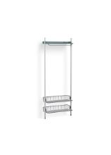 Billede af HAY Pier System 1011 1 Column 82x209 cm - PS Blue Steel/Clear Anodised Profiles/Chromed Wire Shelf