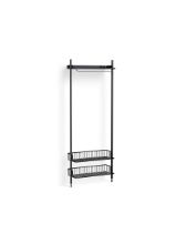 Billede af HAY Pier System 1011 1 Column 82x209 cm - PS Black Steel/Black Anodised Profiles/Anthracite Wire Shelf