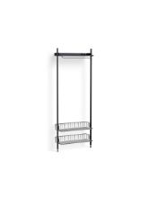Billede af HAY Pier System 1011 1 Column 82x209 cm - PS Black Steel/Black Anodised Profiles/Chromed Wire Shelf