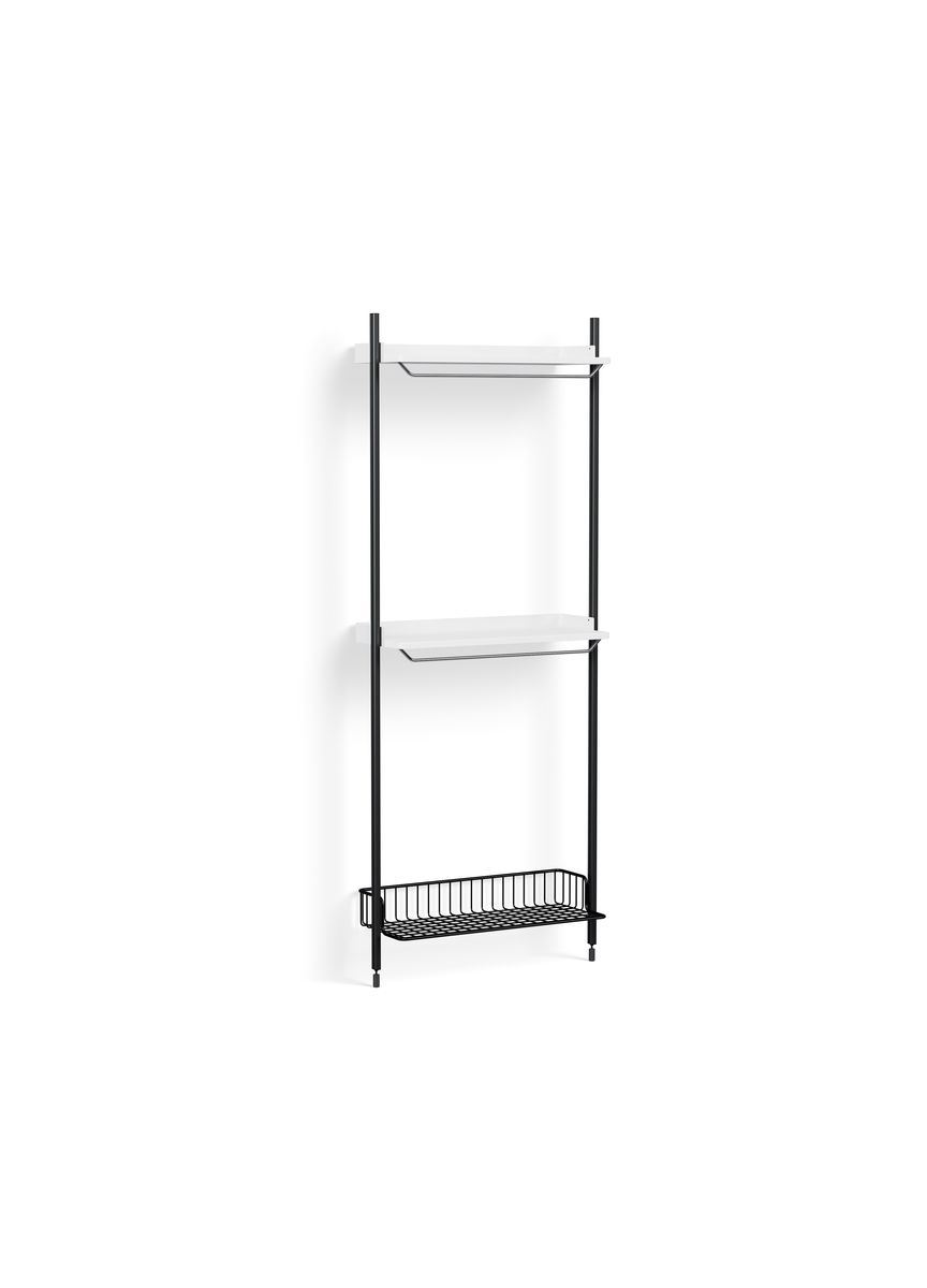 Billede af HAY Pier System 1031 1 Column 82x209 cm - PS White Steel/Black Anodised Profiles/Anthracite Wire Shelf