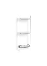 Billede af HAY Pier System 1031 1 Column 82x209 cm - PS White Steel/Black Anodised Profiles/Chromed Wire Shelf