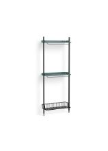 Billede af HAY Pier System 1031 1 Column 82x209 cm - PS Blue Steel/Black Anodised Profiles/Anthracite Wire Shelf
