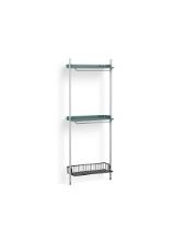 Billede af HAY Pier System 1031 1 Column 82x209 cm - PS Blue Steel/Clear Anodised Profiles/Anthracite Wire Shelf