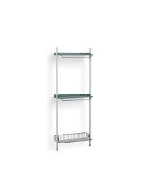 Billede af HAY Pier System 1031 1 Column 82x209 cm - PS Blue Steel/Clear Anodised Profiles/Chromed Wire Shelf