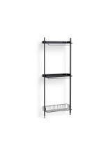 Billede af HAY Pier System 1031 1 Column 82x209 cm - PS Black Steel/Black Anodised Profiles/Chromed Wire Shelf