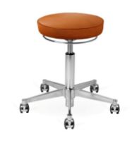 Billede af Vermund VL66 Taburet SH: 44-64 cm - Krom/Cognac Læder