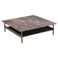 Billede af Wendelbo Collect Coffee Table Large 120x120x35 cm - Brown Oak/Brown Emperador Marble