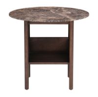 Billede af Wendelbo Collect Round Side Table Ø: 60 cm - Brown Oak/Brown Emperador Marble