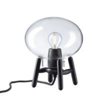 Billede af FDB Møbler U6 Hiti Mini Bordlampe H: 22,2 cm - Sort Eg/Klar Glas 