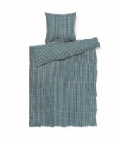 Billede af Juna Bæk&Bølge Sengetøj inkl. Pudebetræk 140x220 cm - Blå/Okker 