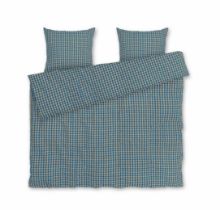 Billede af Juna Bæk&Bølge Sengetøj inkl. Pudebetræk 200x220 cm - Blå/Okker 