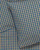 Billede af Juna Bæk&Bølge Sengetøj inkl. Pudebetræk 200x220 cm - Blå/Okker 