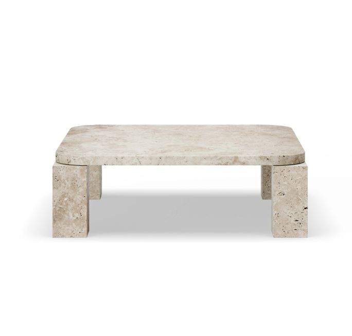 Billede af New Works Atlas Coffee Table 82 x 82 cm - Unfilled Travertine  
