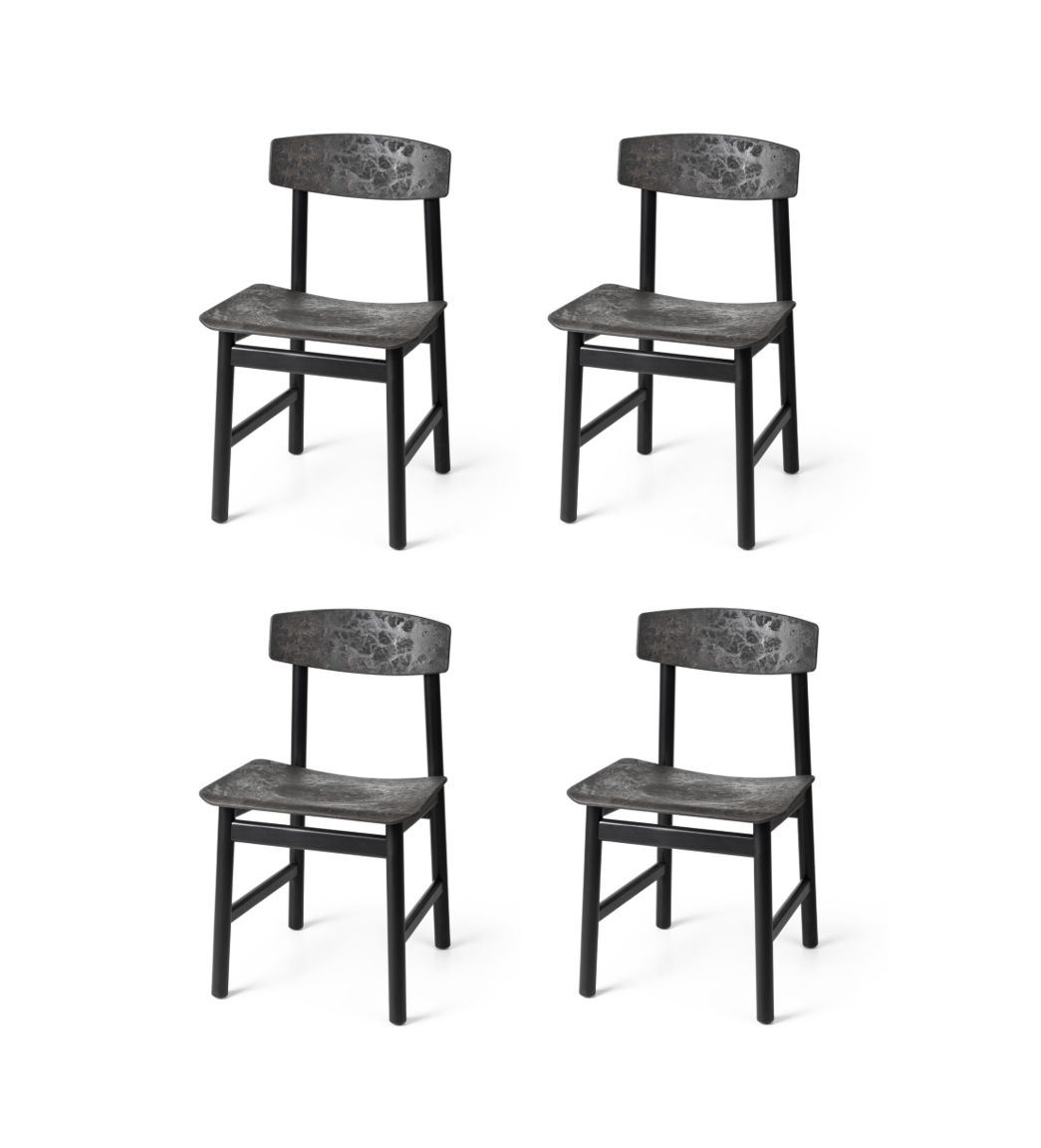 Billede af Mater Conscious Chair BM3162 SH: 46 cm - Black Beeck/Coffee Black SÆT AF 4 KAMPAGNETILBUD