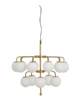 Billede af Nordal PALMA Lysekrone Ø: 74 cm - Messing/Hvid