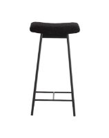 Billede af Nordal ZALA Barstol m. Imiteret Lammeskind SH: 72 cm - Sort