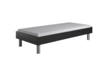 Billede af Kaagaard 380 Sengeramme 90x210 cm - Sortmalet Bøg/Metalben