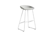 Billede af HAY AAS 39 About A Stool Full Upholstery SH: 75 cm - White Powder Coated Steel/Divina Melange 120