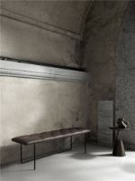 Billede af Wendelbo Tip Toe Bench Large L: 155 cm - Black Powder Coated Steel/Parma Col. Marrone