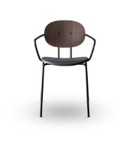 Billede af Sibast Furniture Piet Hein Chair w. Armrest SH: 45 cm - Walnut/Black Solid Leather