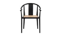 Billede af NORR11 Shanghai Spisebordsstol SH: 45 cm - Black Ash/Natural French Rattan OUTLET