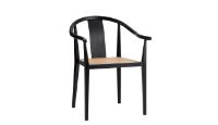 Billede af NORR11 Shanghai Spisebordsstol SH: 45 cm - Black Ash/Natural French Rattan OUTLET