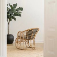 Billede af Sika-Design Swing Lænestol SH: 38 cm Inkl. Hynde - Natural/A669 Dark Grey