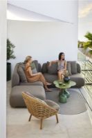 Billede af Cane-line Outdoor Glaze Sofabord Lille Ø: 45 cm - Lava Grey/Taupe