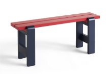 Billede af HAY Weekday Bench Duo B: 111 cm - Wine Red Benchtop/Steel Blue Frame