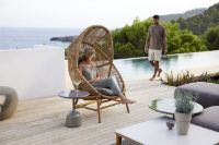 Billede af Cane-line Outdoor Hive Hængestol inkl. Stel og Hynder - Natural/Dusty Green/Taupe