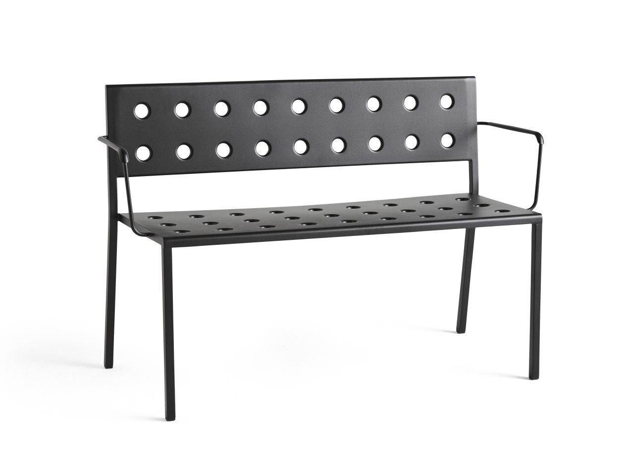 Billede af HAY Balcony Dining Bench W. Arm L: 121 cm - Anthracite
