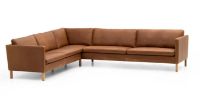 Billede af Mogens Hansen MH2614 6 Pers. Hjørnesofa 221x285 cm - Frej 15 Læder/Olieret Egetræ