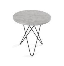 Billede af OX Denmarq MINI O Table Ø: 40 cm - Black Powder Coated Steel/White Carrara Marble