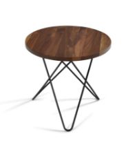 Billede af OX Denmarq MINI O Table Ø: 40 cm - Black Powder Coated Steel/Walnut