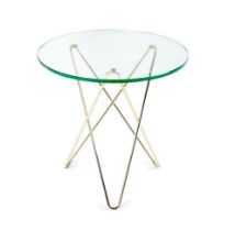 Billede af OX Denmarq MINI O Table Ø: 40 cm - Brass/Clear Glass
