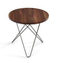 Billede af OX Denmarq MINI O Table Ø: 40 cm - Stainless Steel/Walnut