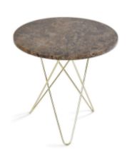 Billede af OX Denmarq MINI O Table Tall Ø: 50 cm - Brass/Brown Emperador Marble