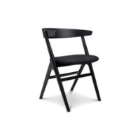 Billede af Sibast Furniture No 9 Dining Chair SH: 45 - Black Oak/Leather Solid Black 40509