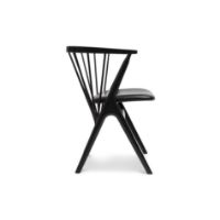 Billede af Sibast Furniture No 8 Dining Chair SH: 45 cm - Black Oak/Leather Solid Black 40509
