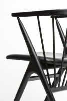 Billede af Sibast Furniture No 8 Dining Chair SH: 45 cm - Black Oak/Leather Solid Black 40509
