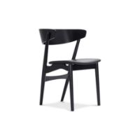 Billede af Sibast Furniture No 7 Dining Chair SH: 45 cm - Black Oak/Leather Solid Black 40509