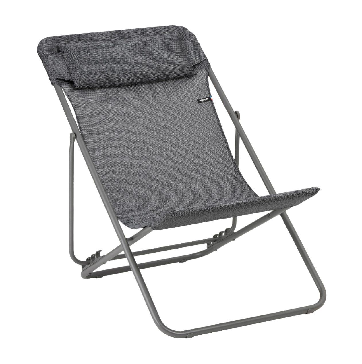 Billede af Lafuma Deckchair Maxi Transat Plus SH: 34 cm Batyline DUO - Obsidian/Titane