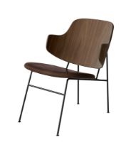 Billede af Audo Copenhagen The Penguin Lounge Chair SH: 42 cm - Walnut/Leather Brown