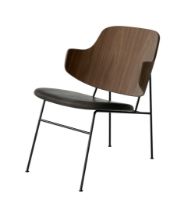 Billede af Audo Copenhagen The Penguin Lounge Chair SH: 42 cm - Walnut/Leather Black