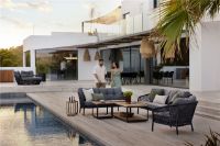 Billede af Cane-line Outdoor Ocean Large Loungestol SH: 40 cm Inkl. Hyndesæt - Dark Grey/White Grey