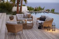 Billede af Cane-line Outdoor Ocean Large Loungestol SH: 40 cm Inkl. Hyndesæt - Dark Grey/White Grey
